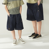 williambeta24夏新款 梭织斜纹宽松复古水洗儿童六分牛仔裤 亲子