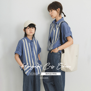 翻领复古蕾丝儿童衬衣亲子 williambeta海外设计师线2023夏新款