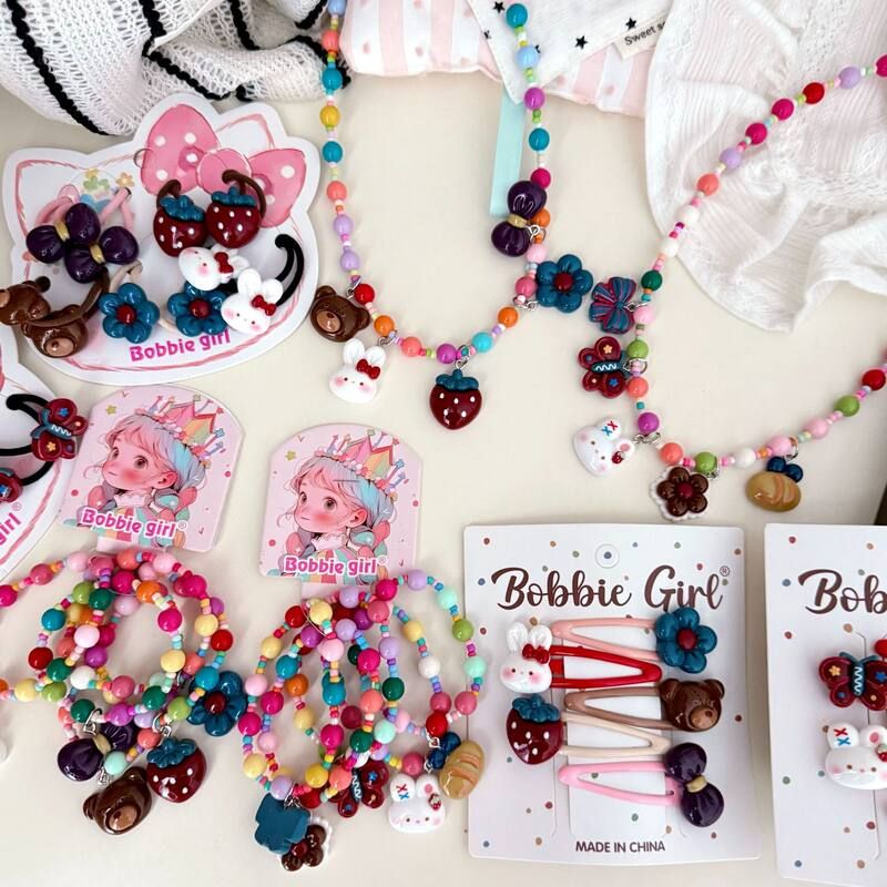 卡通小动物花朵草莓儿童手链项链