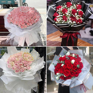 佳木斯市抚远市同江市富锦市同城鲜花速递情人节玫瑰花束生日配送