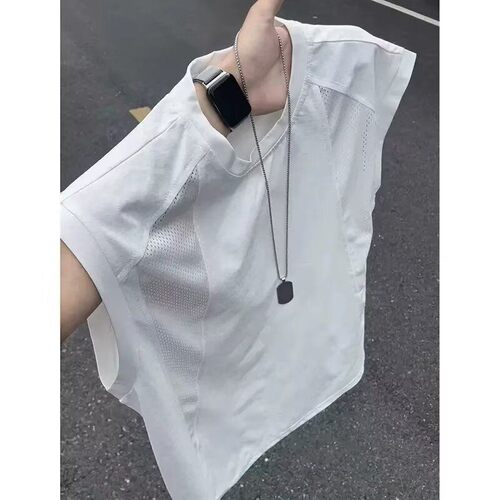 网眼透气速干运动背心男生夏季薄款美式潮牌无袖T恤健身训练汗衫