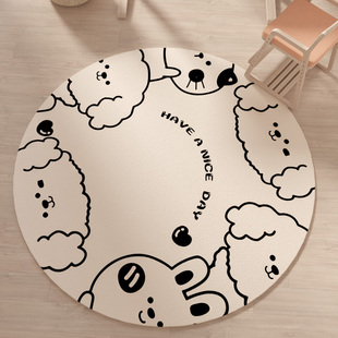 圆形地毯儿童电竞椅地垫小电脑转椅子摇摇椅专用卧室客厅沙发垫子