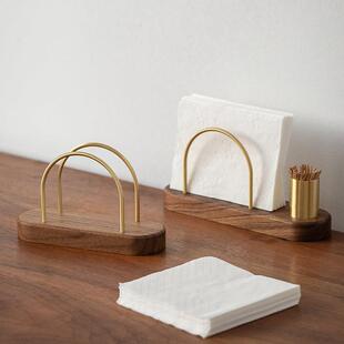 高端餐巾纸架托 托胡桃木纸巾架西餐厅酒店餐桌纸巾盒商用定制log