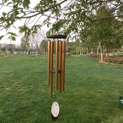金属5管调谐音乐风铃挂实木男孩和女孩的孩子的房间户外花园庭院