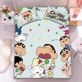 夏季 卡通冰丝席蜡笔小新凉席三件套可机洗宿舍单人1.5床席子日系.