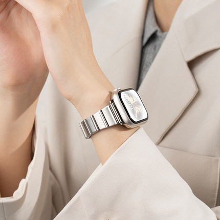 匠戴适用iwatch9表带S9苹果S10手表applewatch8高级感金属S7创意小蛮腰7女款10时尚SE夏季S6新款6智能