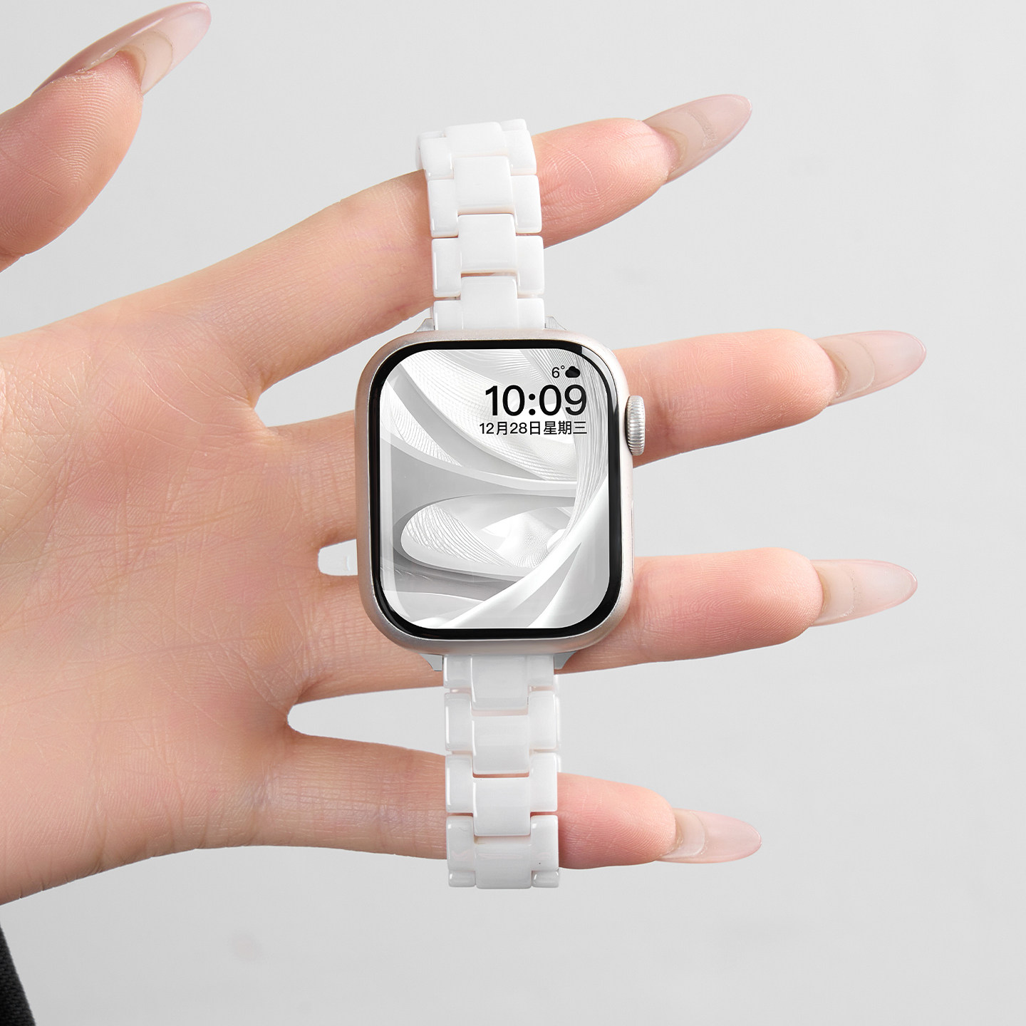 匠戴适用iwatch11表带S11苹果S10手表applewatch9小蛮腰陶瓷S8新款高级感7女款时尚运动SE3夏天创意智能