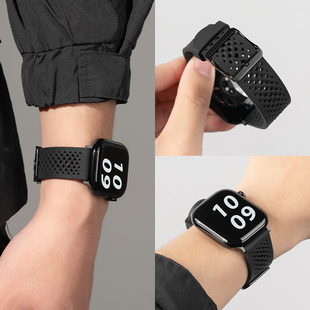 se夏季 匠戴适用applewatch11苹果手表S9iwatch8液态硅胶s10多孔透气7 智能运动watchs新款 清凉男女款