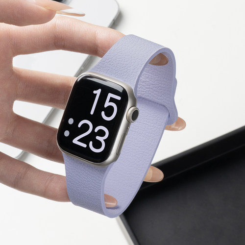 匠戴适用iWatch荔枝纹硅胶表带
