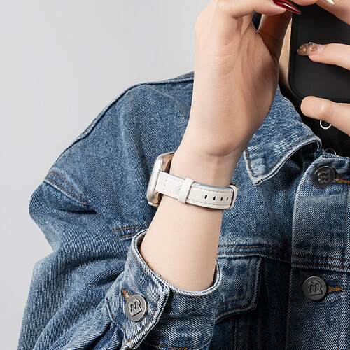 匠戴适用iWatch牛仔真皮复古表带