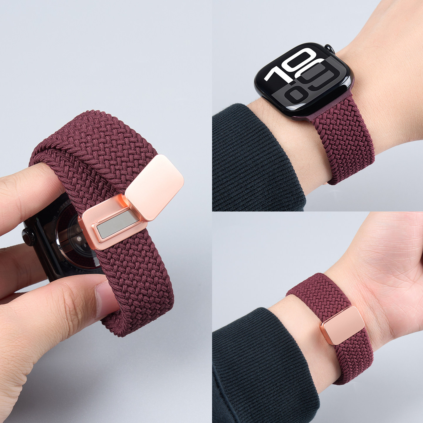 匠戴适用苹果S11手表iWatchs10表带AppleWatchUltra3/2编织9代磁吸SE弹力尼龙S8运动7透气6男款5女士运动腕带