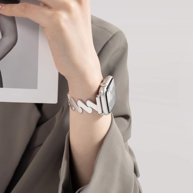 匠戴适用iwatch手表波浪金属表带