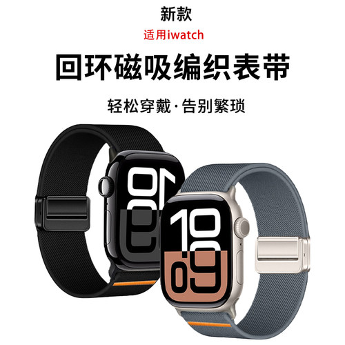 匠戴适用iWatch平纹尼龙编织表带