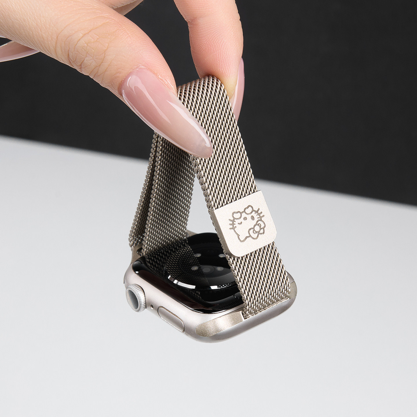 匠戴适用iwatch11表带S10苹果S9手表Applewatch8运动夏天女款SE3可爱kt镭雕米兰尼斯s11高级磁吸s7金属智能