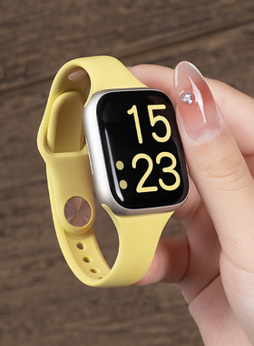 匠戴适用applewatch10表带iwatch9苹果S11手表S10小蛮腰硅胶细S8新款8运动腕带SE女生可爱7夏高级watch男创意