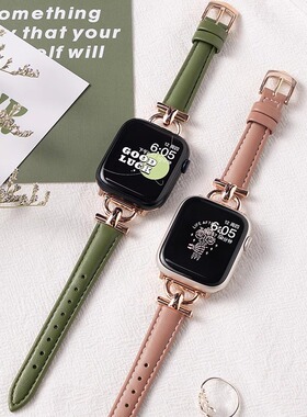 适用iwatch11表带S11苹果S10手表applewatch9真皮S8新款S7夏季SE可爱S6女10代7高级感创意小众运动智能watchs