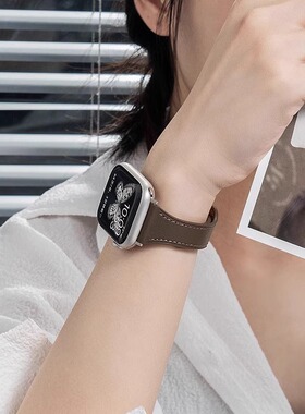 适用applewatch11表带苹果S11手表iwatch10皮质S10夏天S9运动S8高级SE3女7代创意小众S6智能新款ultra3可爱10