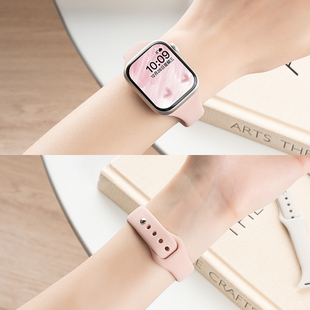 匠戴适用苹果S11手表iwatch10表带applewatch9淡薄荷高级S10细款 8创意男SE女S7运动腕带 小蛮腰硅胶S8夏天新款