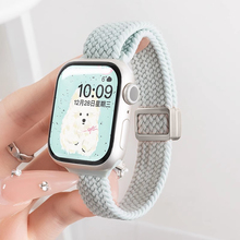 【薄荷绿】】匠戴适用iwatch10手表苹果S10表带applewatch9细款尼龙腕带S8高级编织新款SE女生运动8夏天创意
