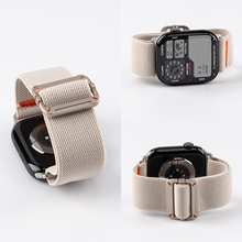 匠戴编织工装尼龙适用苹果S11手表S10applewatch9表带舒适iWatch8透气7男款ultra3高级SE3智能秋冬女款腕表带