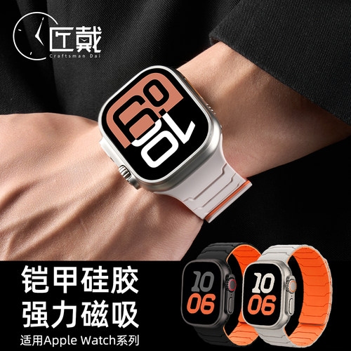 匠戴适用iWatch秒变铠甲硅胶表带