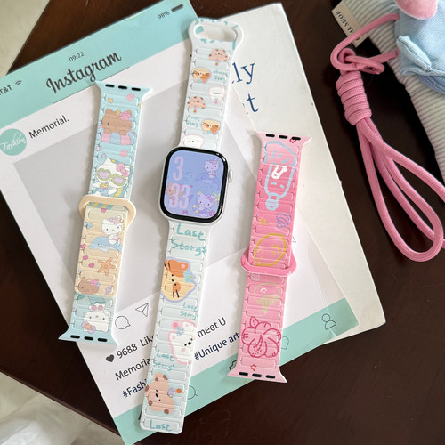 匠戴适用iwatch卡通印花硅胶表带