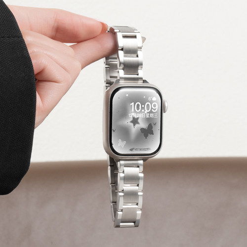 匠戴适用iwatch亮面小三珠刚表带