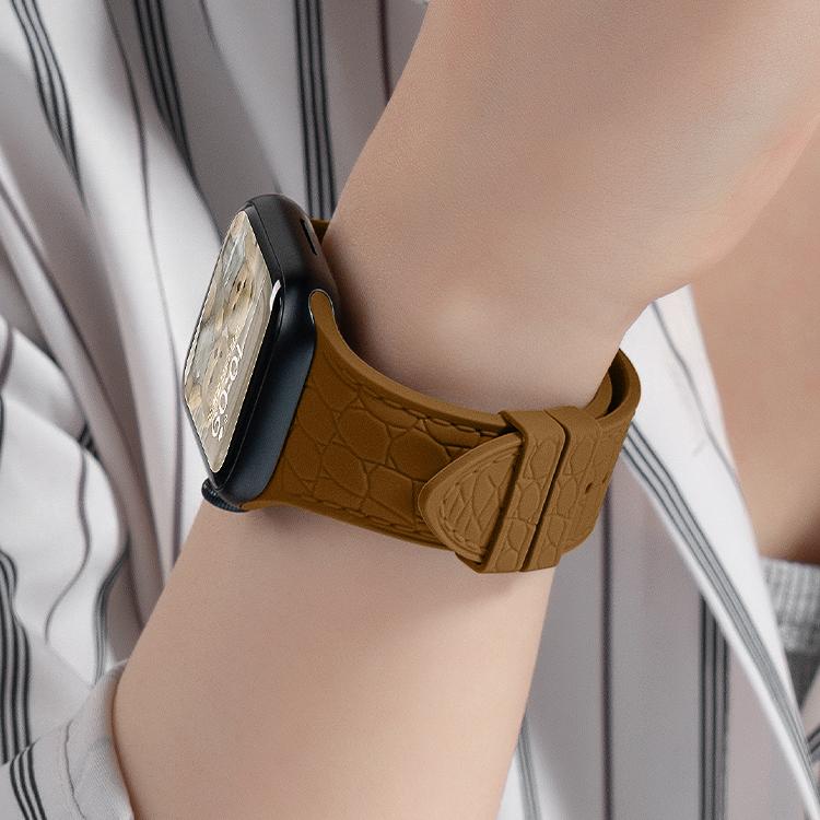 适用iwatch8苹果S9手表表带applewatch9硅胶S8荔枝纹S7夏SE新款7小众S6男女高级6代创意S10运动10智能watchs