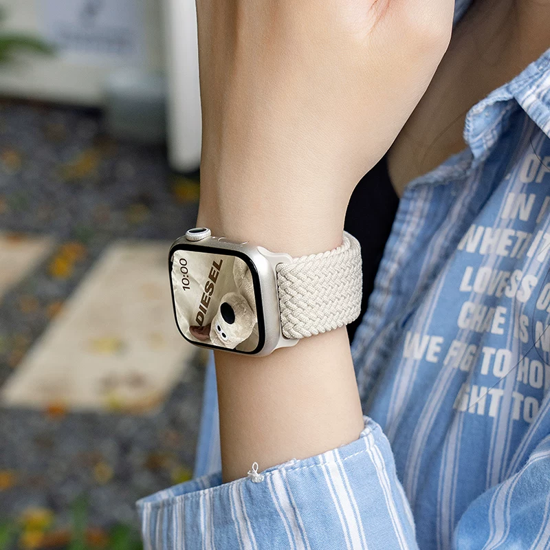 Подходящий ремешок для Apple Watch 11, размер S11, Apple Watch iWatch9, новый S10, магнитный S8, плетёный 8, женский летний спортивный 7, креативный S7, старший мужчина S6, нейлон милый se3 браслет для часов