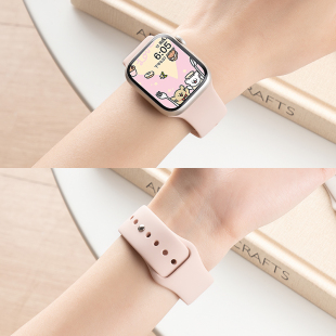 匠戴适用苹果S10手表iwatch11表带applewatch9淡薄荷硅胶S8高级S9新款 创意Ultra2男SE女运动S7夏天腕带8智能3