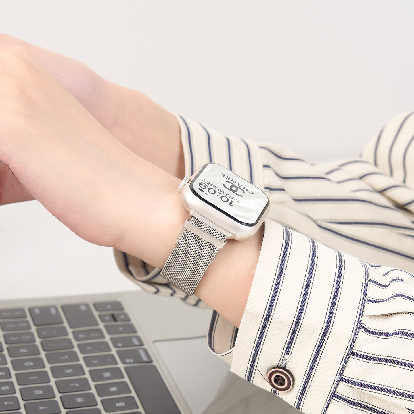 匠戴适用苹果S11手表iwatch11表带applewatch10小蛮腰腕带S10双磁吸米兰尼斯s9夏天女生运动新款se3细款智能