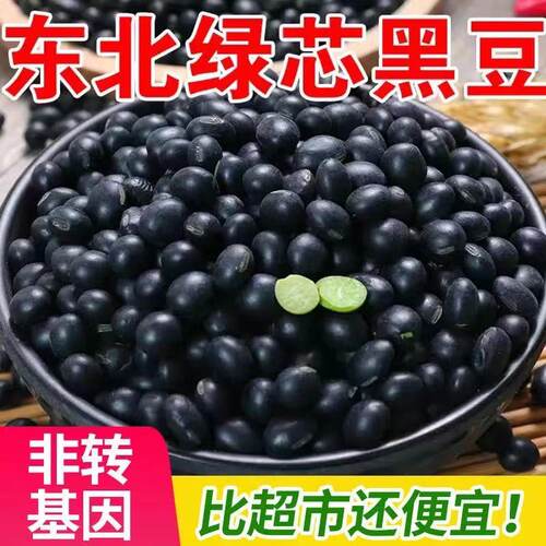 东北新黑豆绿心农家自产非转基因黑豆绿色食用粗粮五谷杂粮豆