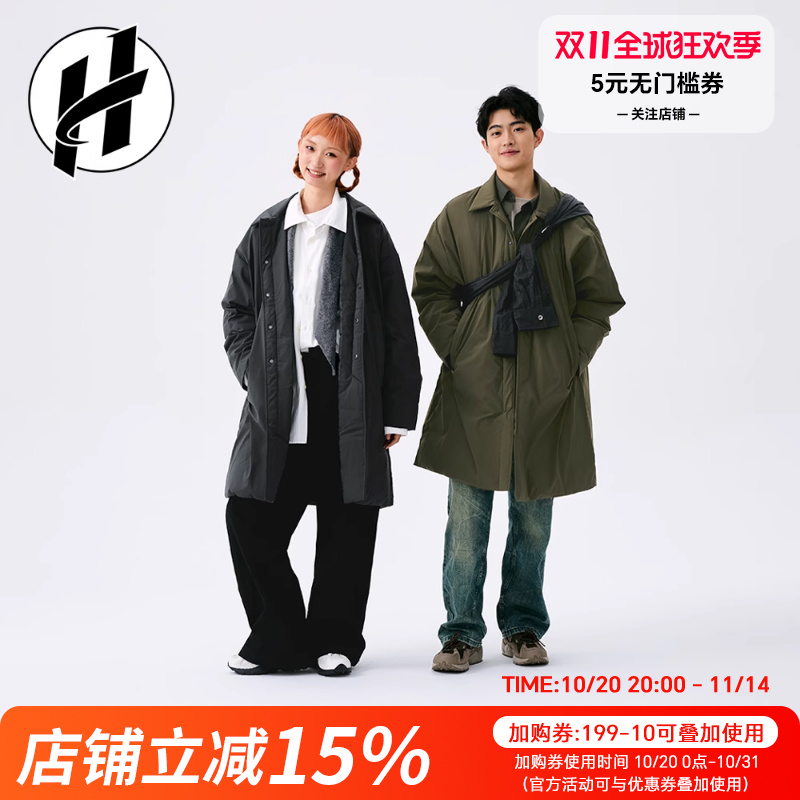 New Balance/NB羽绒服中长休闲男保暖新款女风衣设计外套AMJ44307