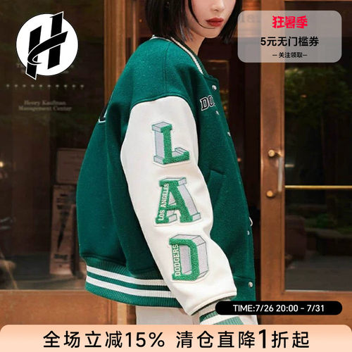 单排扣字母印花男女同款夹克外套