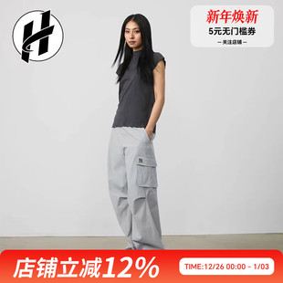 复古工装 束脚阔腿裤 松紧高腰工装 清仓 女款 FW23美式 裤 MLB