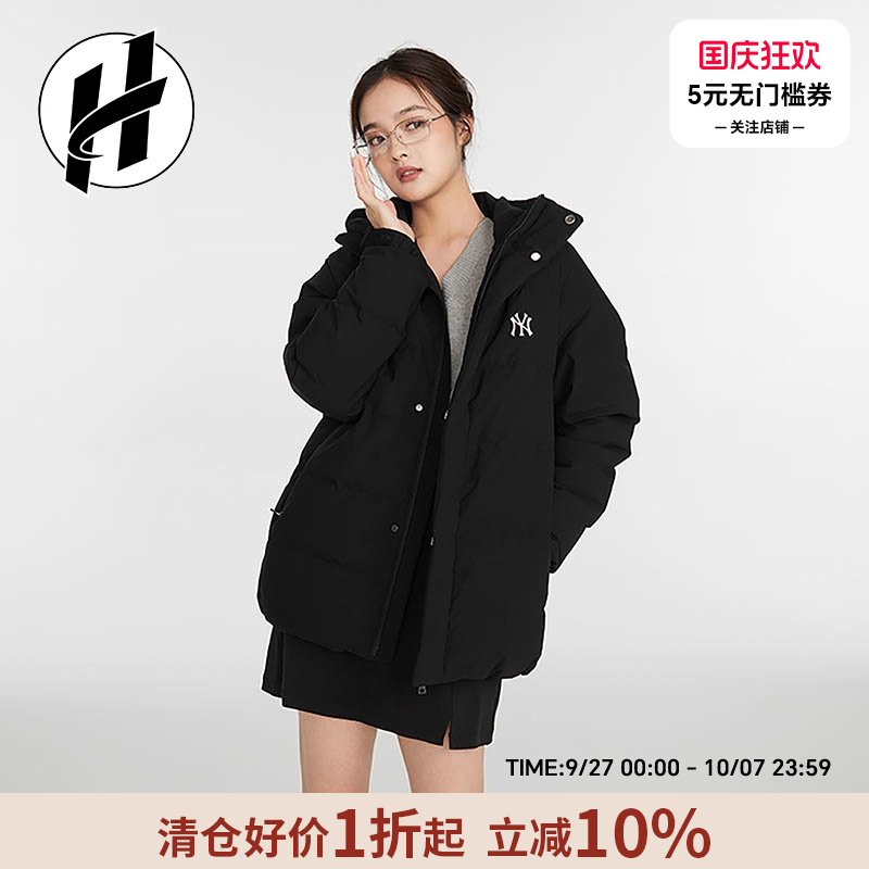 常规款羽绒服MLB保暖立领男女