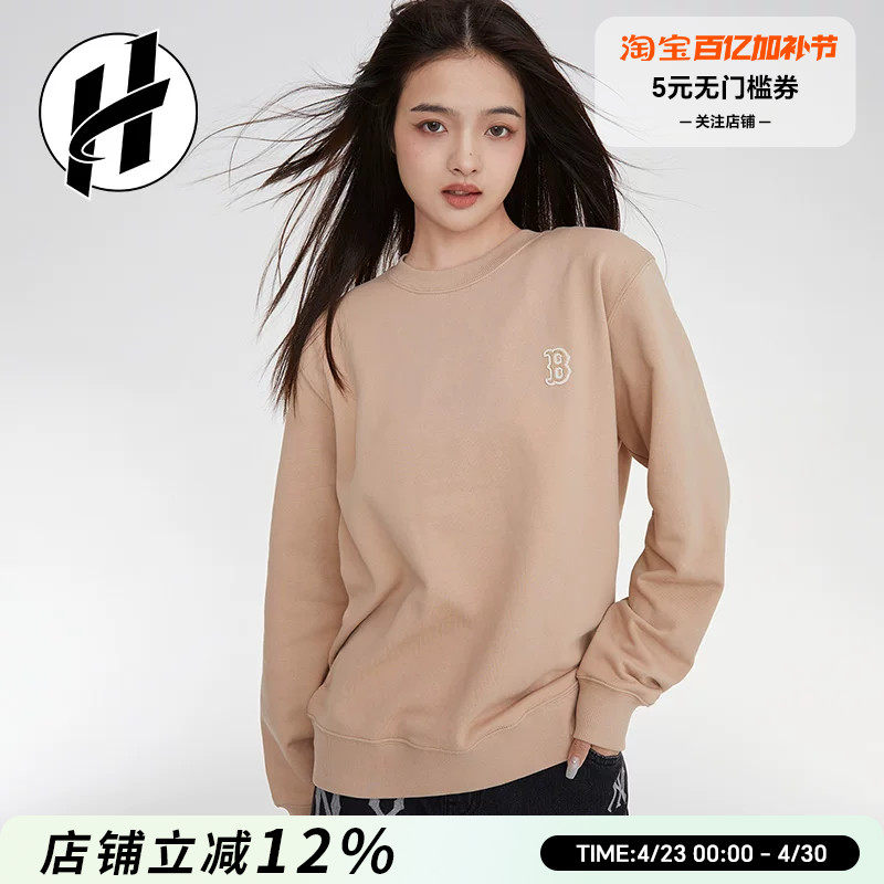 MLB卫衣运动上衣情侣款圆领套头休闲百搭套头衫男装