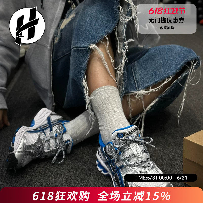 ASICS GEL-Nimbus 10.1歪头鞋复古拼接低帮训练跑步鞋 男女同款