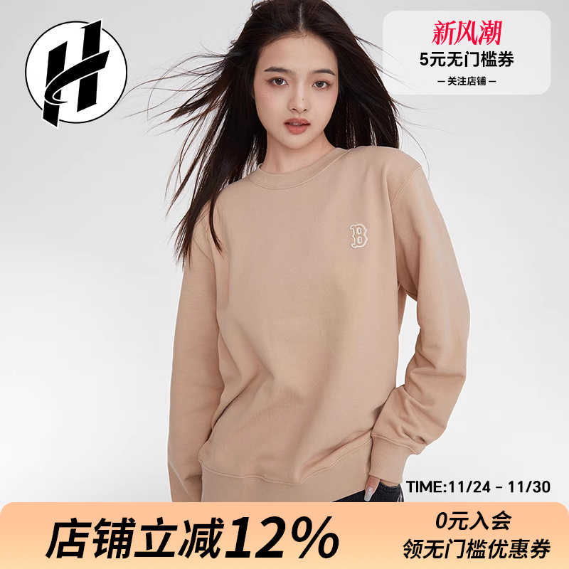 清仓 MLB秋季卫衣男女运动情侣款圆领套头休闲百搭卫衣