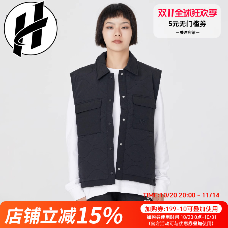 New Balance/NB新款运动短款外套休闲纯色男女羽绒马甲5JC44192