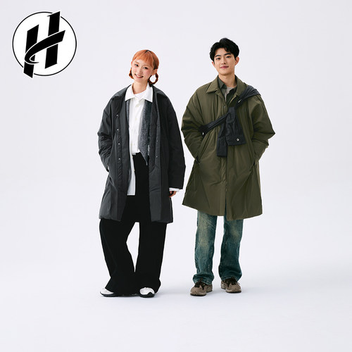New Balance/NB羽绒服中长休闲男保暖新款女风衣设计外套AMJ44307