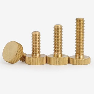 M3M4M5M6 4x5x6x8x10x14x16x20x25 黄铜大平头手拧螺丝钉滚花螺栓
