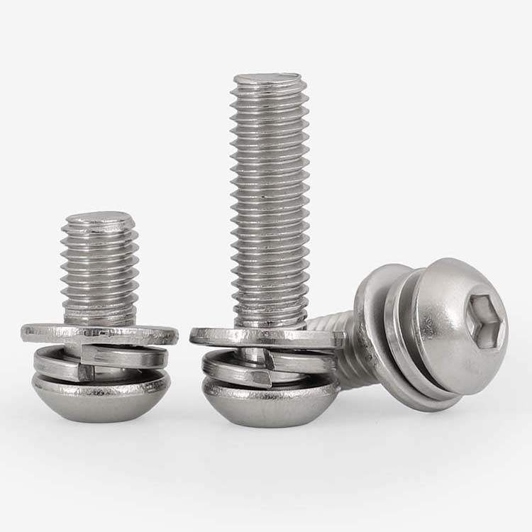 304不锈钢圆头内六角三组合螺