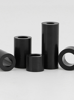 M3M4M5M6M8黑色ABS隔离柱塑料套管尼龙支撑柱空心圆柱圆形通孔外