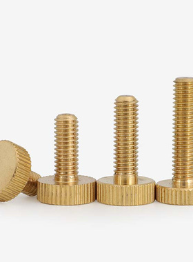 黄铜大平头手拧螺丝钉GB835大头滚花螺栓M3M4M5M6M8M10*4x5x10x14