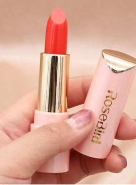 正品玫瑰鸟樱桃素滋润温变唇膏细嫩变色口红唇膏Q润红Q润橘58085