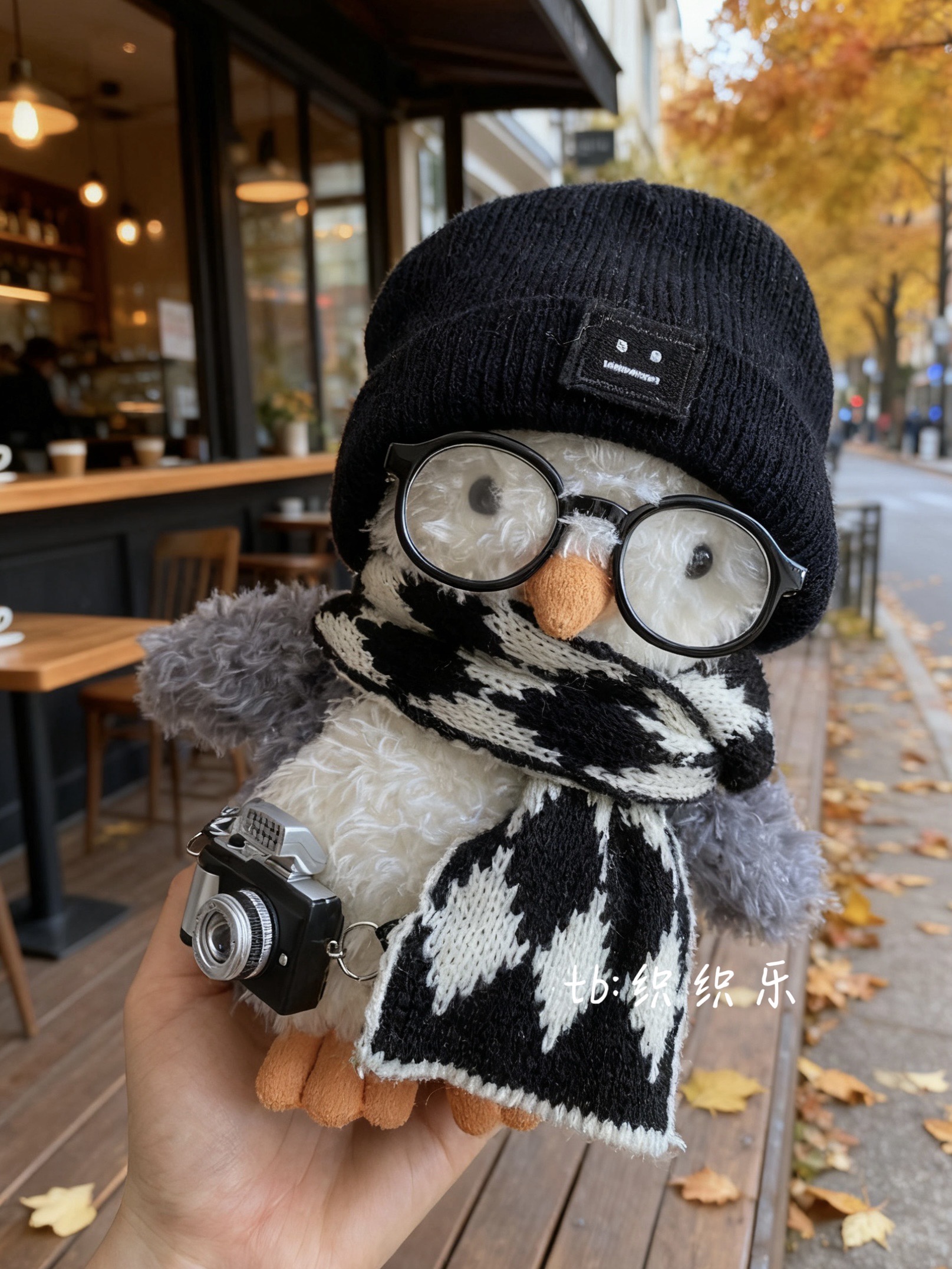 jellycat18cm企鹅娃衣围巾帽子相机秋冬套装little送朋友圣诞礼物