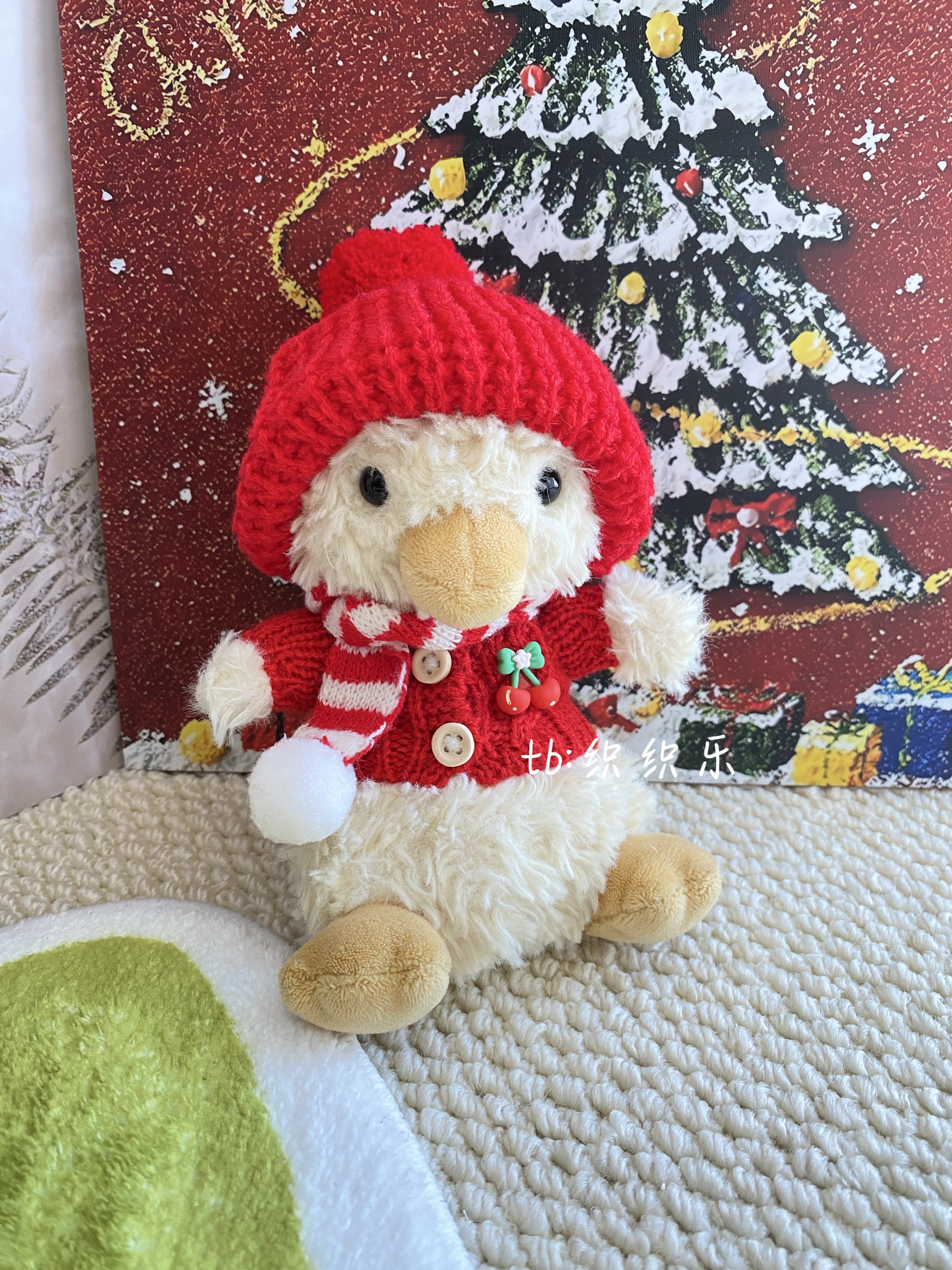 jellycat15cm甜美鸭娃衣毛衣围巾帽子套装yummy系列送朋友礼物