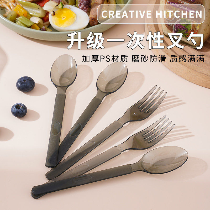 一次性外卖独立装塑料长叉勺