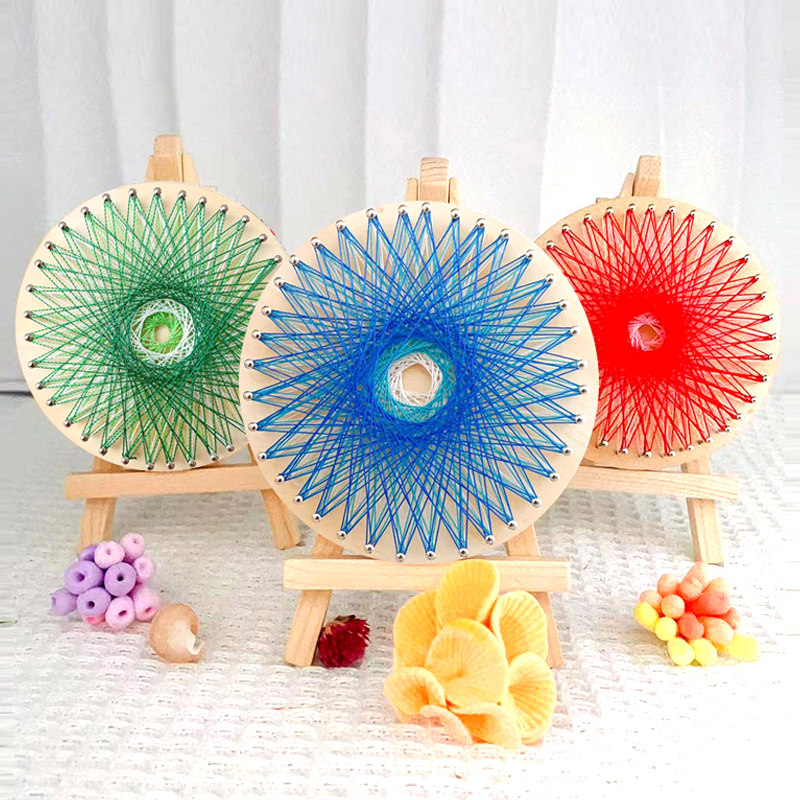 儿童diy手工钉子绕线画图片